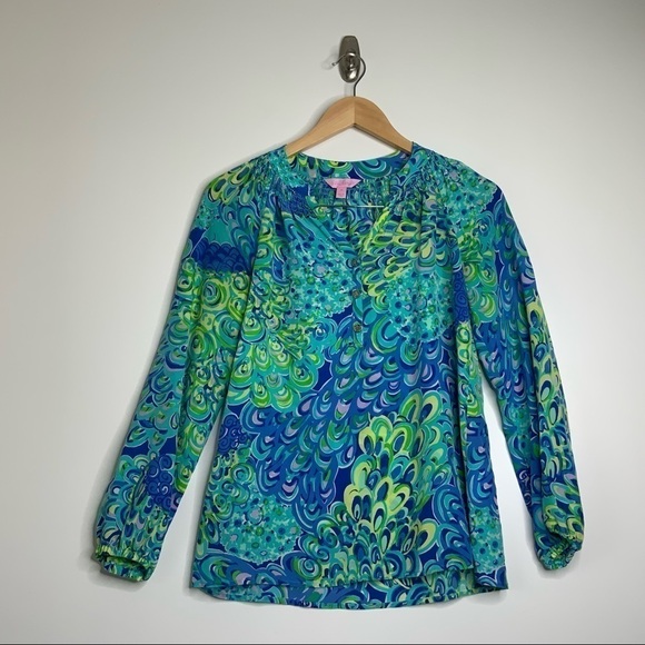 Lilly Pulitzer Blue Amelia island Tunic Top. Size X-Small. - Picture 1 of 9